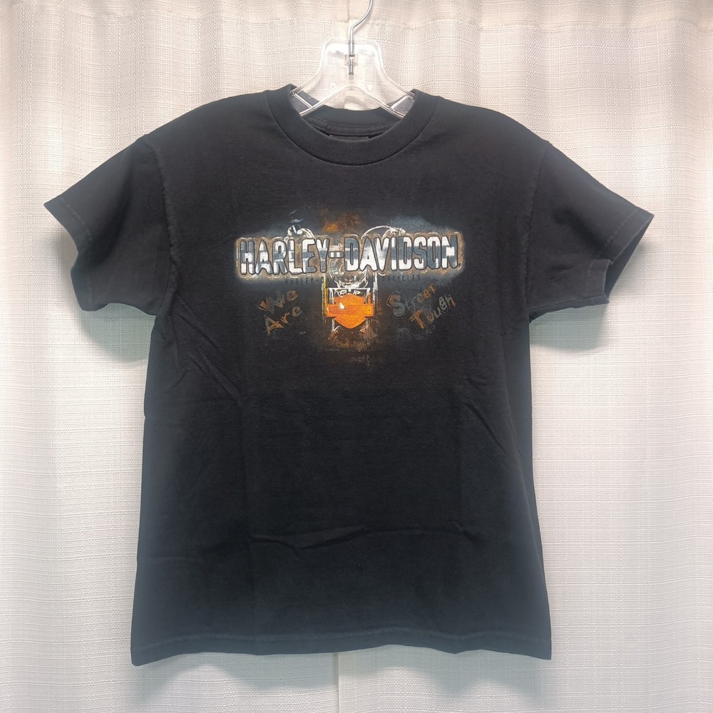 Vtg Harley-Davidson Youth M 10/12 T-Shirt Black Alamo City San Antonio TX 2003
